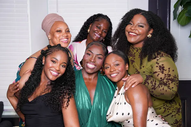 Friends celebrating together at a Houston gathering